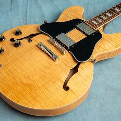 USED Gibson ES-335 Figured Left-Handed Antique Natural "Demo" 2021 Semi-Hollow Electric Guitar w/OHSC image 3