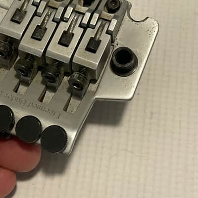 1990's Jackson Dinky Guitars JT-580LP Takeuchi Brushed Chrome Licensed Floyd Rose Tremolo Guitar Bridge For Parts image 9