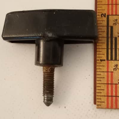Ludwig 13/16"x1/4"-28tpi Vintage Hercules Wing Screw Black Plastic T-Handle Knob image 2
