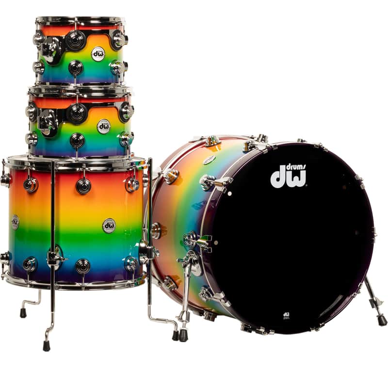 Drum Workshop Collectors Series 4-Piece Shell Kit - Rainbow Fade image 1