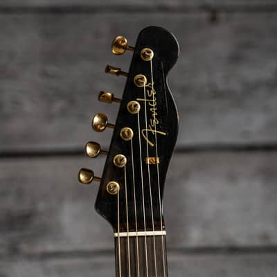 Fender Custom Shop Limited Edition Bow Tie Telecaster Custom Relic with Gold Hardware - 3A Rosewood Fingerboard, Black with Aged Natural Back and Sides image 17
