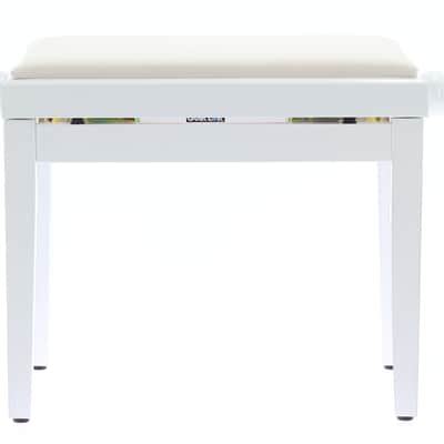Banquette piano QUIKLOK -QUIKLOK - TQM PB010WH Assise Velour - H480 - 570 mm. Blanc brillant image 2