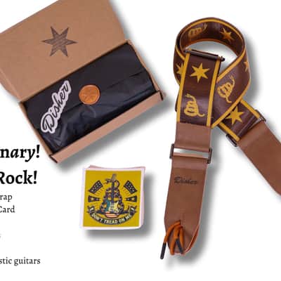 Disher Rattlesnake Don't Tread on Me Guitar Strap (Seatbelt-Nylon/Cowhide Leather) Gadsden Flag Guitar Strap (3 Colors) image 3