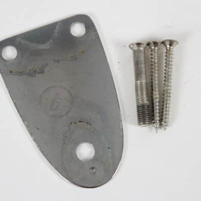 1970s-1980s Vintage Fender Precision/Telecaster/Jazz Bass Chrome USA 3-Bolt NeckPlate image 3