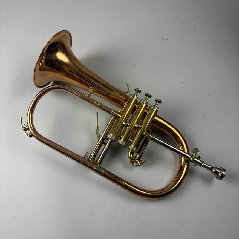 Flugelhorn - Brass/Copper/ Chrome,, 3 tone, Very well made, no name??!! Hardshell case included. image 1