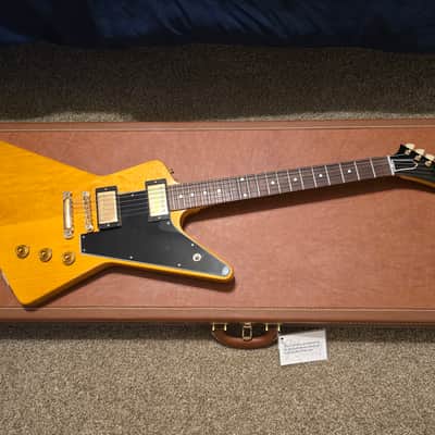 Gibson 2022 Korina Custom Shop '58 Explorer Reissue Guitar, OHSC, COA & All Case Candy, MINT image 8