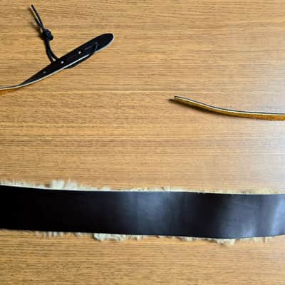Onori LEATHER AND FUR GUITAR STRAP 2010s - DARK BROWN LEATHER AND TAN FUR image 1