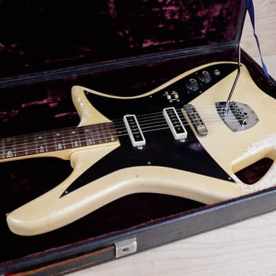 Guyatone LG-160T Telstar 1966 Aged Pearl White Made in Japan MIJ w/ Hard Case image 4