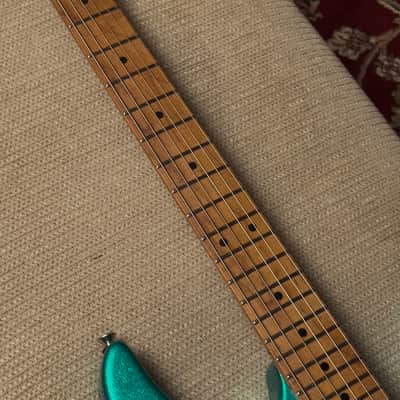 Tom Anderson Guitarworks Angel Player Big Sparkle Teal Guitar image 8