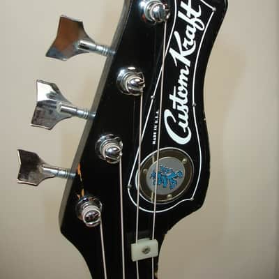 Vintage 1968 Custom Kraft Bone Buzzer 4-String Hollow-Body Electric Bass Guitar, Sunburst w/ Case image 13