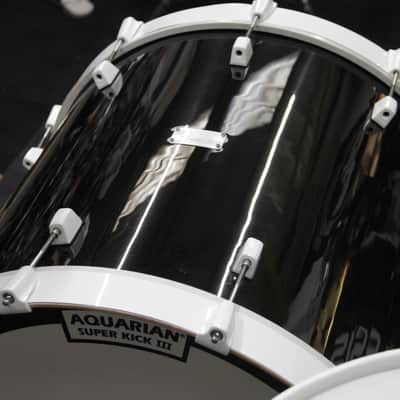 Orange County Drums & Percussion OCDP USA Custom Drum Kit  22" 4 Piece Shell Pack Black w/ White Hw image 6