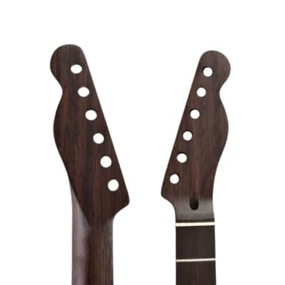 Wenge Tele-Style Guitar Neck, 22 Fret, Wenge Fretboard, 9.5" Radius (Bone Nut, Bolt-On) image 6