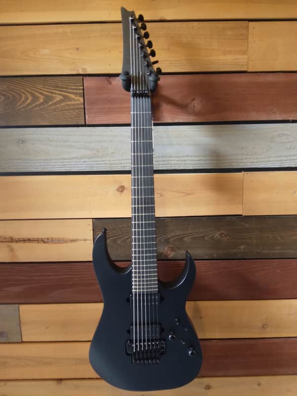 Ibanez - RGRB720 | RG Series Iron Label 7 String Electric Guitar / Black Flat image 1