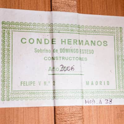 2006 Conde Hermanos Felipe V No. 2 Model A28 Flamenco Guitar, German Spruce + Spanish Cyprus w/ Case image 6