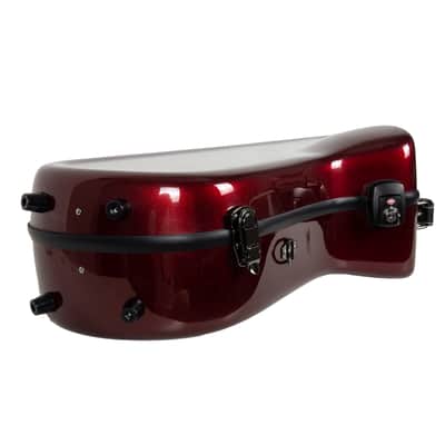 Crossrock Fiberglass Case for Tenor Saxophone with Removable Shoulder Straps-Red image 4