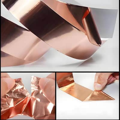 Conductive Copper Foil Tape 1/2inch X 50Feet Flashing Metal Adhesive Tape for EMI/RFI Shielding, Stained Glass Supplies, Crafts, Grounding, Slug, Guitar Shield, Soldering, Electrical Repair, Wire Wrap image 2