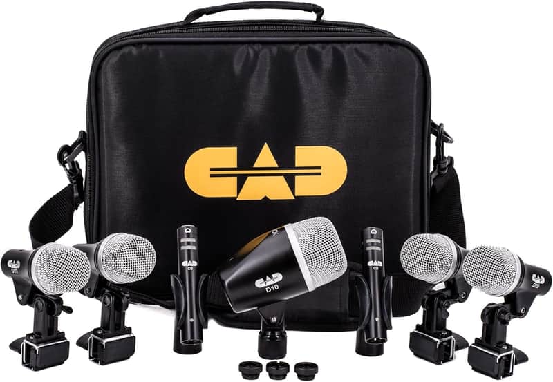 CAD 7 Piece Drum Set Misrophone Pack Kit - Bass, Snare, Tom, Cymbals, Overhead image 1