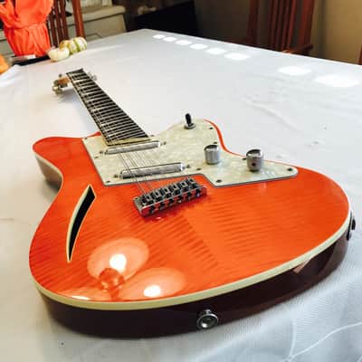 Charvel Surfcaster 12 String Thin Line 1992 Tangerine Maple Flame image 8