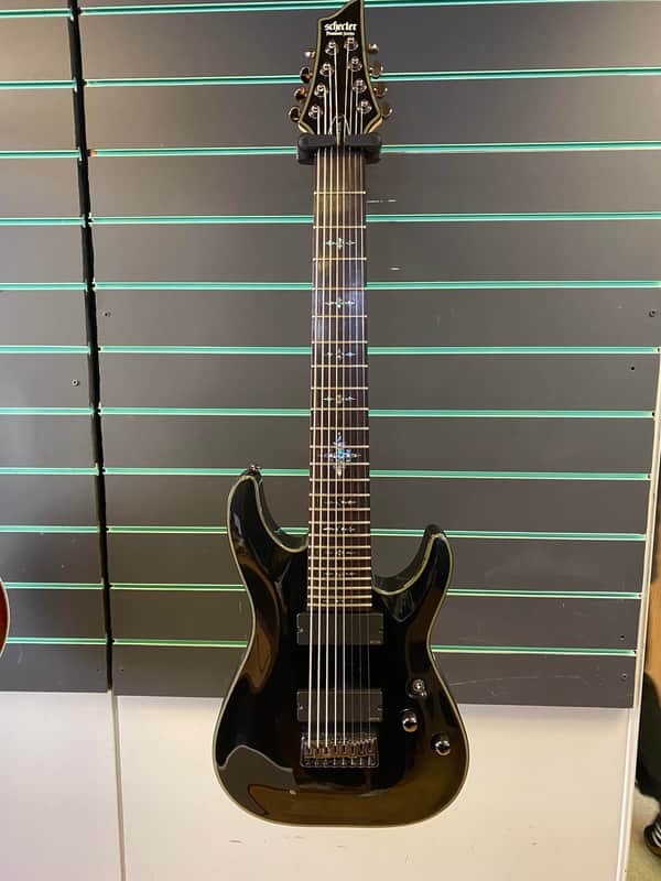 Schecter Damien Elite-8 Metallic Black 2011 Electric Guitar | Reverb