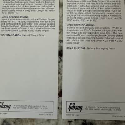 Gibson Pre Owners Manual Solid Body Series 1981 EDS-1275 L-5S Les Paul Deluxe 335-S Deluxe Custom SG Standard image 9