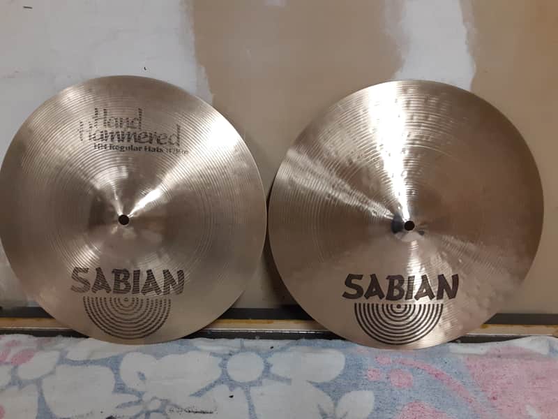 Sabian 14" HH Hand Hammered Regular Hi-Hat Cymbals (Pair) 1992 - 1998 - Natural image 1