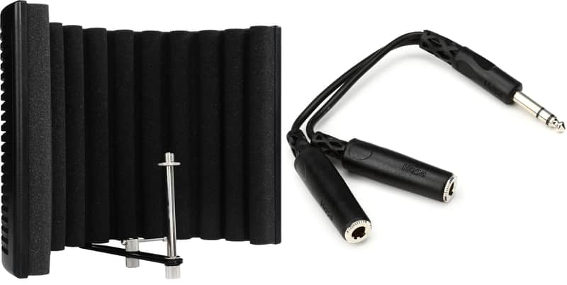 sE Electronics Reflexion Filter X Portable Vocal Booth  Bundle with Hosa YPP-118 Y Cable - 1/4 inch TRS Male to Dual 1/4 inch TRS Female image 1
