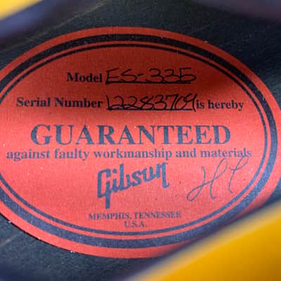 2013 Gibson Memphis ES-335 Dot Neck Sunburst Plain Top Semi Hollow Guitar w Original Case image 20