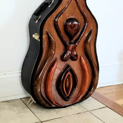 Custom Carved Guitar Hard Shell Case Abstract Female image 3