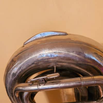Tuba “Bb" Soviet 3 Valves Brass Pipe Wind Instrument Horn USSR Vintage and Rare image 3