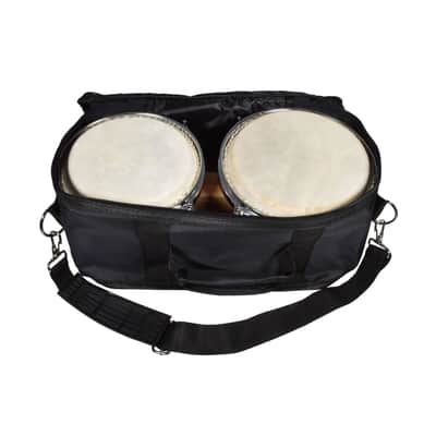 Bongo Drums Set 6.5" + 7.5" with FREE Carry Bag - White image 2