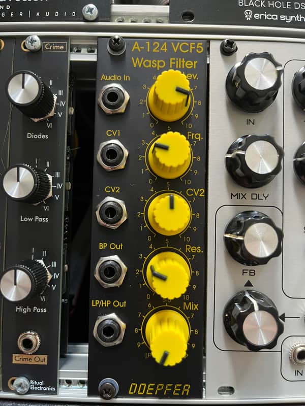 Doepfer A-124 VCF5 Wasp Filter Special Edition 2010s - Black with Yellow Knobs image 1