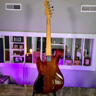 Alleva Coppolo LG5 Standard in Cherry Burst Stain: Flame Maple Neck, Black Headstock & AC In-House 60s Pickups image 11