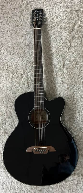 Alvarez ABT60CE-8BK 8-String Baritone Black Acoustic Electric Guitar, B-Stock image 1