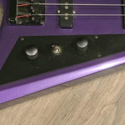 1980's Burnside by Guild The Lance V Shaped Bass with Bag- METALLIC PURPLE! image 4