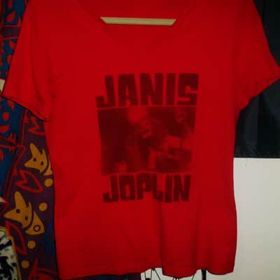 janis joplin s-m vintage women v neck tee - texas rock blues pearl woodstock r&b image 1