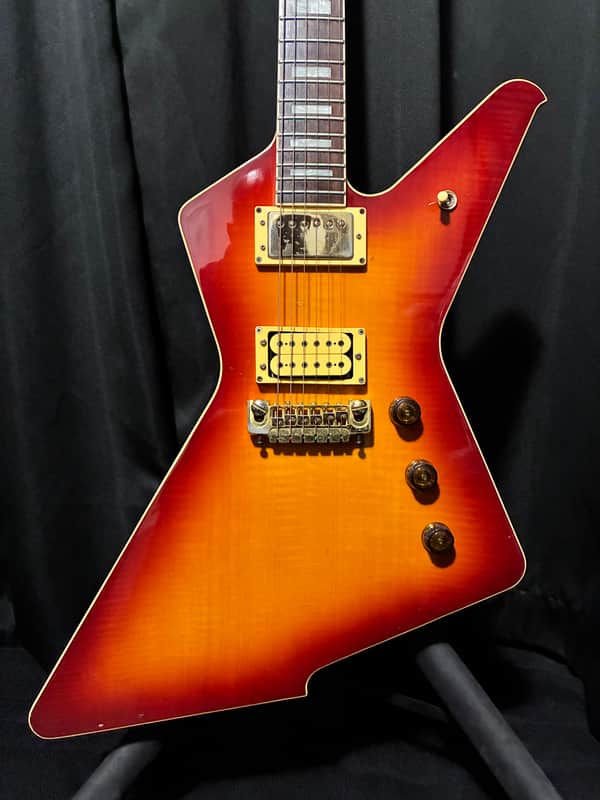 1983 Ibanez Destroyer II DT500CS – MIJ FujiGen – Cherry Sunburst Flame Top – X Series – Vintage Explorer image 1
