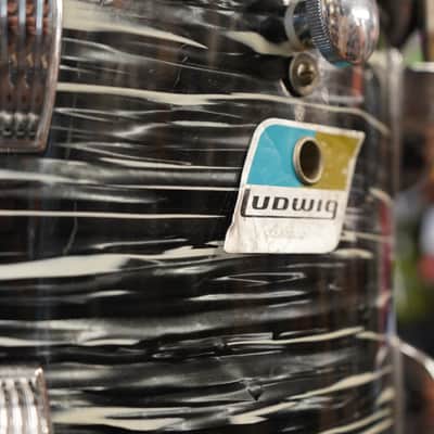 Vintage 1970s Ludwig USA 12" Maple/Mahogany Tom - Black Oyster Pearl | 8x12" image 11