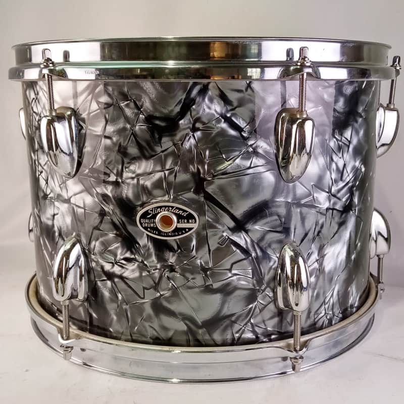 Slingerland 9x13" Black Diamond Pearl Tom Drum Vintage 70s BDP Natural Maple USA image 1