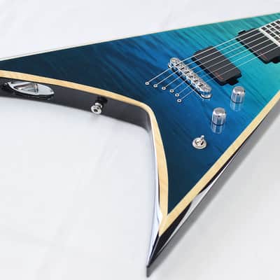 ESP USA V-II NT FM EMG Aqua Marine Fade image 9