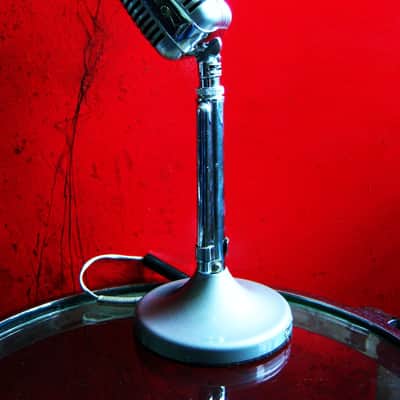 Vintage RARE 1940's Astatic WR20 dual crystal Hi Z microphone Satin Chrome w period Astatic "G" stand T3 D104 77A JT30 # 1 image 3
