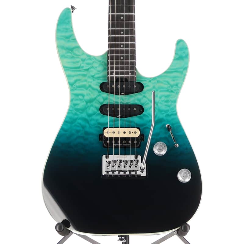 Charvel Pro-Mod Plus Dinky DK24 HSS 2PT EB QM, Ebony Fingerboard - Blue Curaçao (Q5)(00415) (00415) image 1