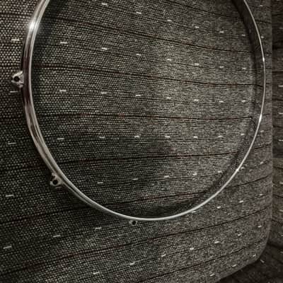 Vintage 60's Premier 14" Die Cast Snare Drum Hoops, Top & Bottom, Chrome Finish image 2