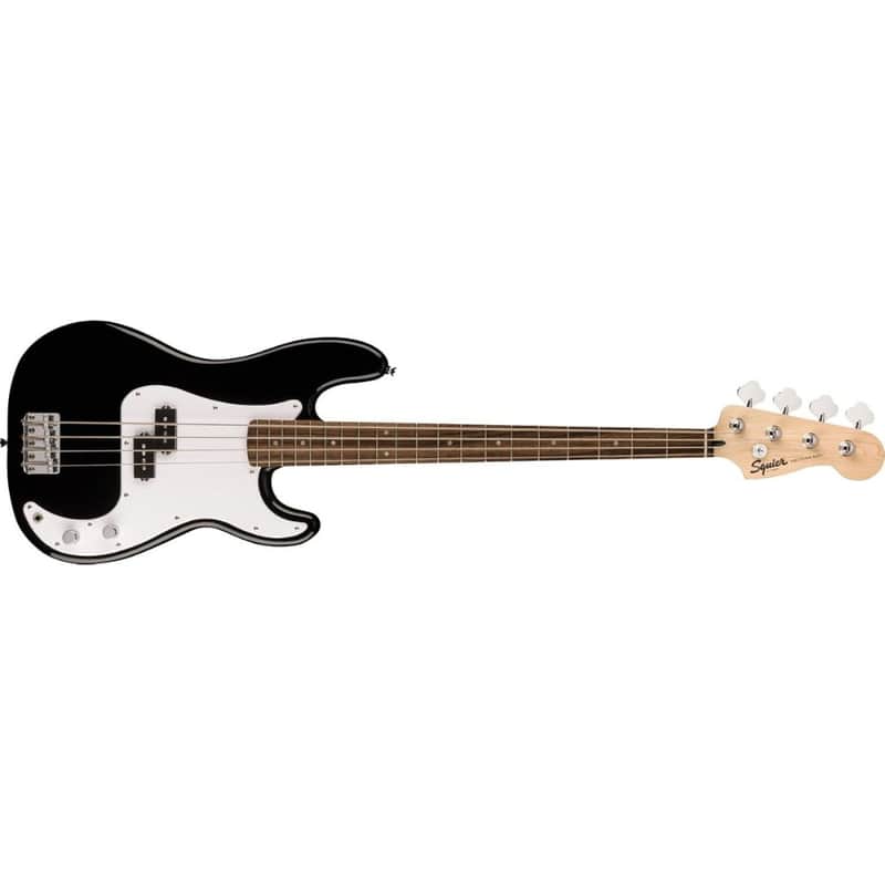 Fender Squier Sonic Precision Bass Guitar, Beginner Guitar, Includes 30 Days of Free Lessons, Laurel Fingerboard and Step Up Pickups, Chrome Hardware, and Polyurethane Finish, Black image 1