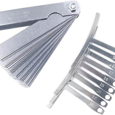 9PCS Guitar Bass Understring Radius Gauge Luthier Tools， Imperial Gap Measuring Rulers Tool Dual Marked Metric image 2