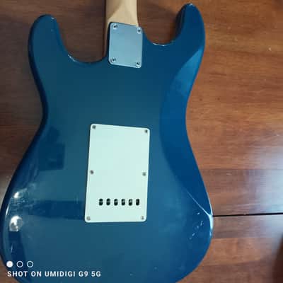 95 Fender SQUIER Body/NEW NECK Stratocaster 1995 - Blue/Black image 7