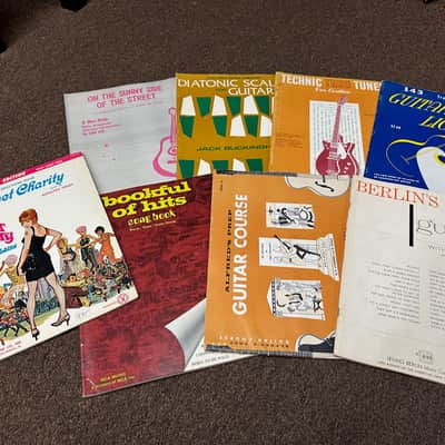 Used Vintage Retro Old Set of 8 different music books Guitar image 1