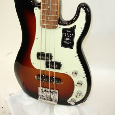 2022 Fender Player Plus Precision Bass, Pau Ferro Fingerboard, 3-Color Sunburst image 4