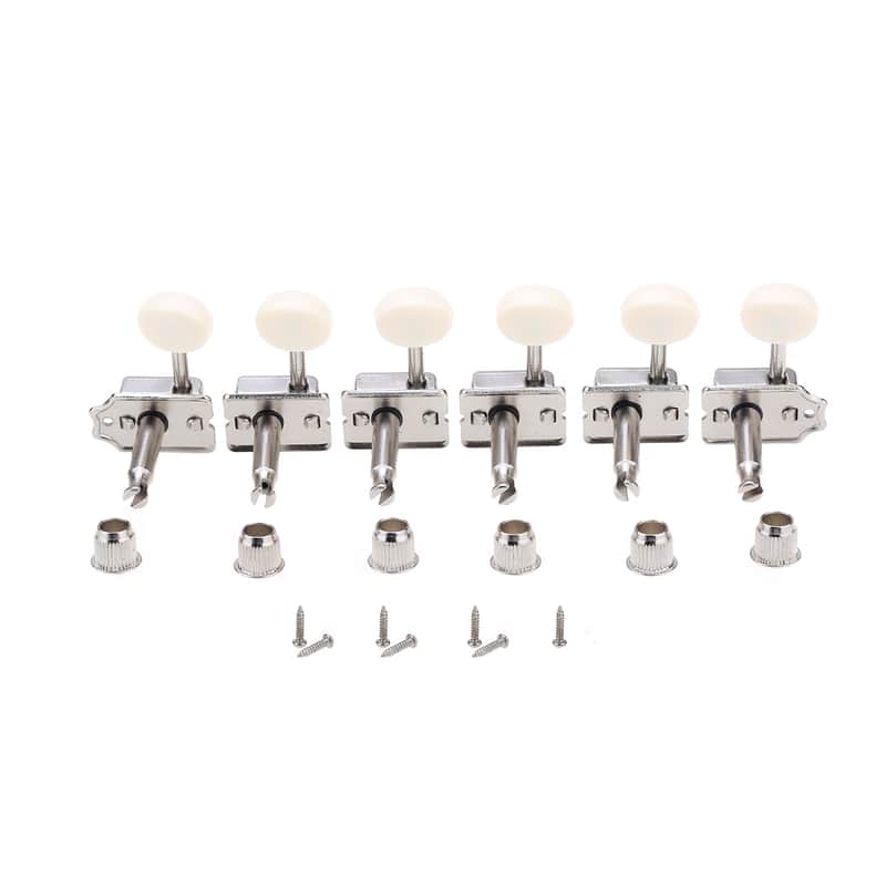 Brio ​Vintage 6-in-Line Guitar Tuners Split Shaft Machine Heads 9mm Bushing. Nickel image 1