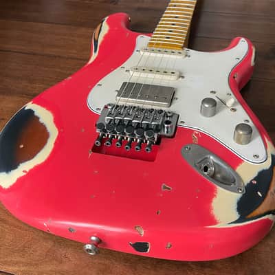 Nash Guitars Model S-81/HSS Fiesta Red Over Sunburst Maple Neck VSN121 image 3