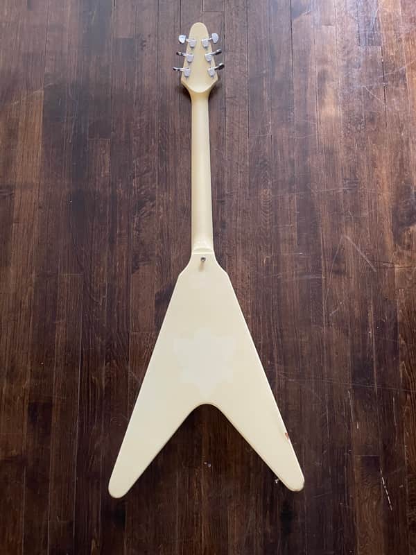 1980s Burny RFV-75 Flying V Electric Guitar Alpine White MIJ | Reverb